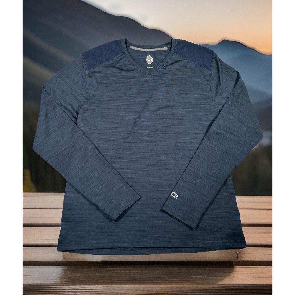 Club Ride Men XL Long Sleeve Cycling Jersey Navy MTB Shirt Trails Outdoor *EUC